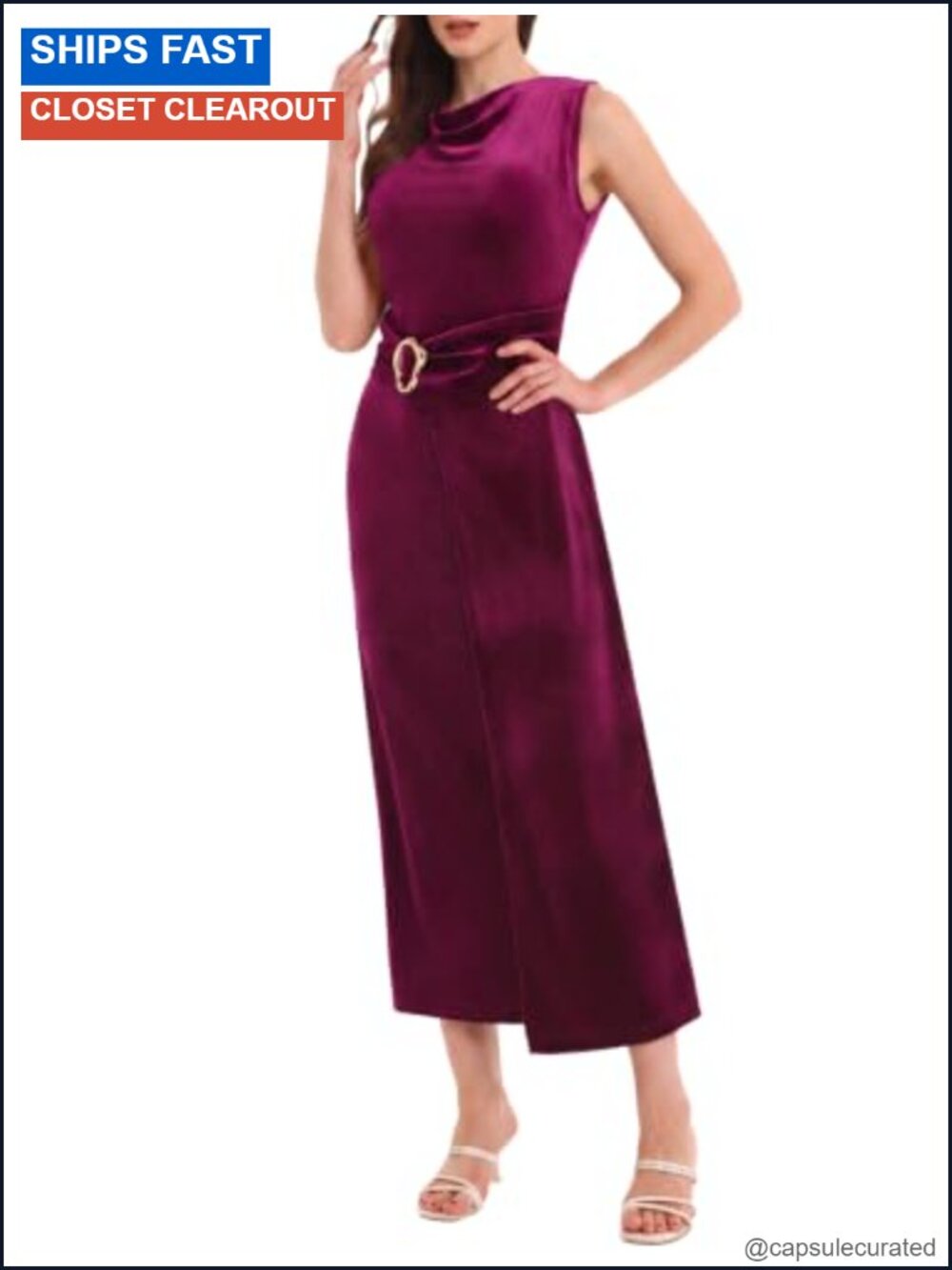 Velvet Cowl Neck Bodycon Maxi Dress Semi Formal Wedding Guest